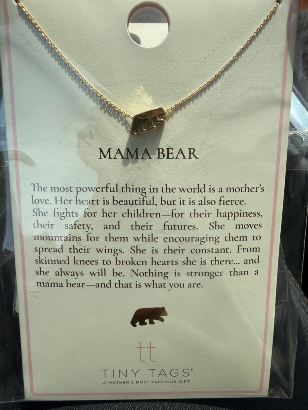 Mama Bear Gold Plated Necklace - Gold Plated Ring Necklace